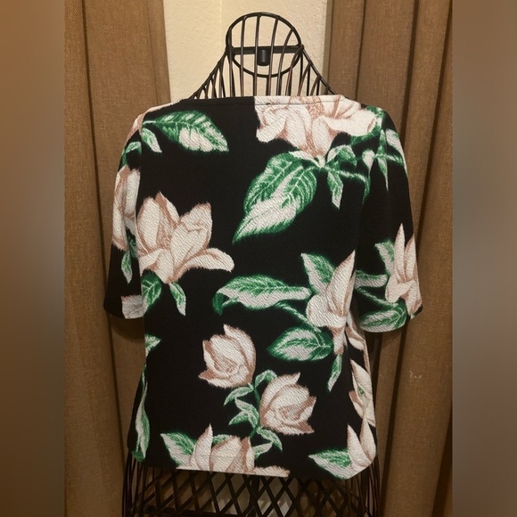 ANTHROPOLOGIE Kobus black and green floral Top by Postmark - Picture 3 of 5